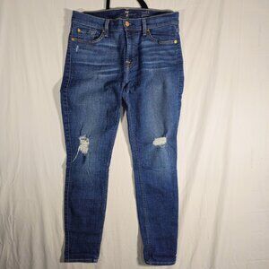 7 For All Mankind High Waist Ankle Gwenevere Women Skinny Sz 28